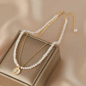 สร้อยคอมุกน้ำจืดเม็ดเล็กสำหรับผู้หญิงแบบซ้อนหลายชั้น - Product Image 6