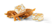 Berbagai macam Crispy Nougat - Strawberry, Blueberry, coklat, susu, mangga, rasa oranye & kelapa
