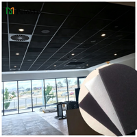 Plafon Akustik Serat Mineral Hitam 600x1200 600x600 Kedap Suara Tahan Api untuk Ruang Rapat Showroom Pameran