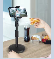 Support de téléphone portable et tablette pliable multifonctionnel télescopique pour bureau, idéal pour le streaming en direct, avec rangement intégré 2-en-1