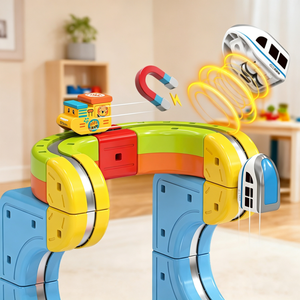 Set di Costruzioni Elettriche Magnetiche 3D da 81 Pezzi, Giocattolo Educativo con Pista Ferroviaria per Bambini - Product Image 4