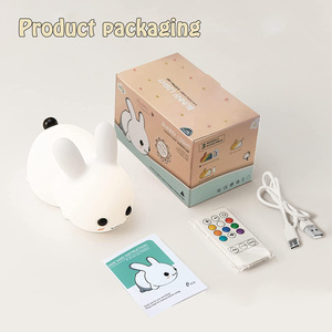 Lampe en forme de <span class=keywords><strong>lapin</strong></span> avec capteur tactile, cadeau créatif pour bébé et enfant, luminaire décoratif d'intérieur, idéal pour dormir, en silicone - Product Image 6