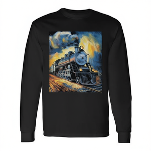 T-shirt à manches longues Big Boy 4014 Steam Engine Locomotive Train Railroad - Product Image 2