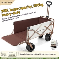 Chariot de camping multifonction en acier à haute teneur en carbone, pliable et portable, pour la vente ambulante, les pique-niques, la livraison et le shopping en extérieur