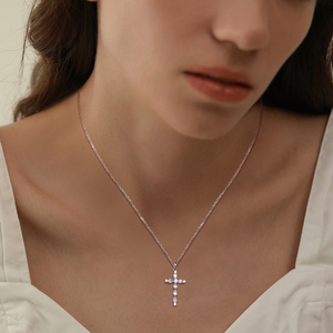 Collier pendentif croix en argent sterling 925 avec zircon, cadeau de bijoux religieux pour femmes - Product Image 4