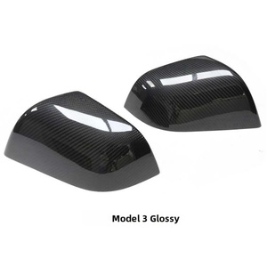 Guscio per specchietto retrovisore in fibra di carbonio di alta qualità e adesivo per copertura specchietto retrovisore, adatto per Tesla Model 3, stile adesivo. - Product Image 2