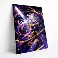 Affiches d'art personnalisées en panneaux composites d'aluminium, impressions d'anime, affiches en métal avec feuille d'or, articles de manga, objets de collection, édition limitée