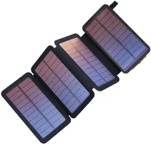 Banco de energía solar Cargador de teléfono móvil plegable Banco de energía solar plegable Dual USB Impermeable Plegable Solar Teléfono celular Powerbank