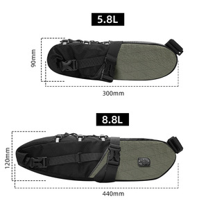 Sac arrière multifonctionnel pour vélo de route, grande capacité 5,8 L, en nylon léger, imperméable, avec sangle réglable et fermeture éclair - Product Image 4