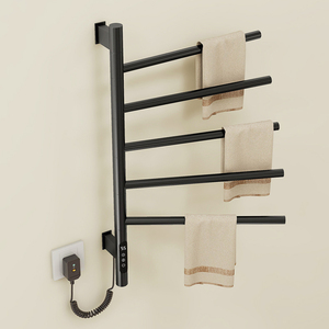 <span class=keywords><strong>Porte</strong></span>-serviettes chauffant électrique rotatif <span class=keywords><strong>pour</strong></span> salle de bain en acier inoxydable 304 - Product Image 1