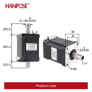 <span class=keywords><strong>Moteur</strong></span> <span class=keywords><strong>pas</strong></span> <span class=keywords><strong>à</strong></span> <span class=keywords><strong>pas</strong></span> hanpose Nema 17 42 <span class=keywords><strong>moteur</strong></span> <span class=keywords><strong>à</strong></span> double arbre pour équipement électronique 1.7A 70N.CM 4-lead 42HK60 <span class=keywords><strong>moteur</strong></span> biaxial creux - Product Image 3