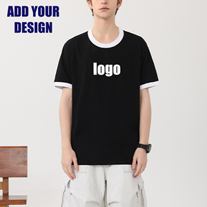 เสื้อยืดแขนสั้นสีตัดต่อแบบเรียบง่ายขายส่งเสื้อยืดลำลองพิมพ์โลโก้เสื้อยืดแบบกำหนดเองสำหรับผู้ชาย - Product Image 1