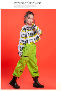 Conjunto de Ropa de Baile Hip Hop para Niñas, Color Verde, Venta al Por Mayor - Product Image 3