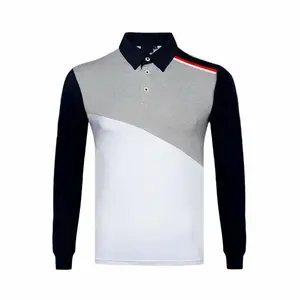 Hoge Kwaliteit Nieuwe Nieuwe Design Mode Custom Logo Kleur Blok Korte Mouw Heren Polo Golfshirt Gemaakt In China