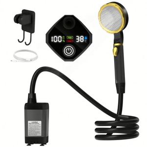 Pompe de douche électrique portable rechargeable 20L avec affichage numérique intelligent, en plastique écologique, étanche, pour camping et escalade - Product Image 4