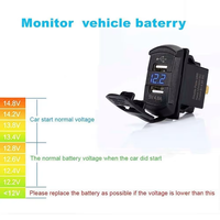 Panneau de commutation à 5 interrupteurs à bascule avec chargeur USB double, voltmètre 12V SPST marche/arrêt, interrupteurs à bascule étanches en aluminium pour bateaux et voitures