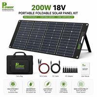 Kit de panneaux solaires portables pliables 200W 18V, chargeur solaire PET pour le camping, les camping-cars, les stations d'alimentation hors réseau