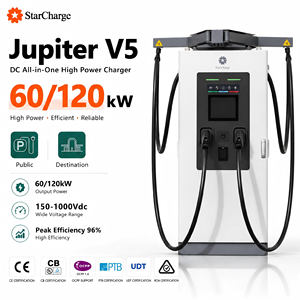 เครื่องชาร์จรถยนต์ไฟฟ้า Starcharge Jupiter V5 60kW 120kW DC แบบสองพอร์ต CCS2 GBT OCPP 2.0 สำหรับใช้งานเชิงพาณิชย์ พร้อมหน้าจอแสดงผลขนาด 10.4 นิ้ว - Product Image 1