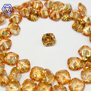 Piedra de Zirconia Sintética Corte Cojín Color Champán, Diseño Hexagonal Asscher, Piedra Suelta para Joyería, 4mm-10mm - Product Image 2