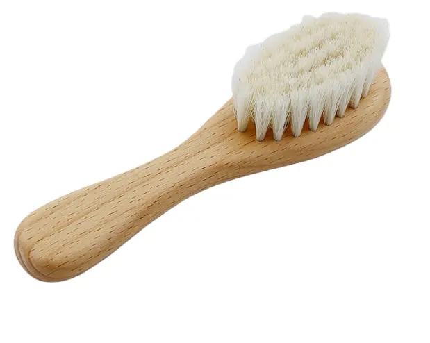 Natural soft bristles hairbrush wood bristles baby hair brush