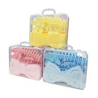 Lot de pinces à cheveux et bandeaux mignons avec nœuds, coffret cadeau en étui transparent, kit d'accessoires de beauté et spa moelleux pour femmes et filles