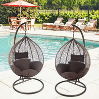 Chaise suspendue en rotin tressé pour balcon extérieur, mobilier de jardin moderne sur mesure en gros