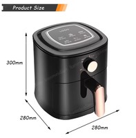 Friteuse à air numérique électrique moderne de 4L sans huile Four carré sans revêtement Capacité de 4L Cuisson à commande tactile facile