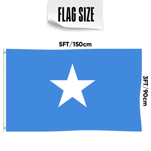 Drapeau <span class=keywords><strong>de</strong></span> la Somalie 3x5 pieds, bannière nationale, fierté somalienne, décoration pour la fête <span class=keywords><strong>de</strong></span> l'indépendance, bleu clair, étoile blanche, 90x150cm - Product Image 3