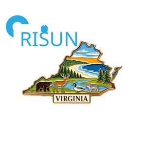 แม่เหล็กติดเสื้อ ของที่ระลึก ของฝาก ของชำร่วย รูปแผนที่ธงรัฐเวอร์จิเนีย สหรัฐอเมริกา ขายส่งตามสั่ง - Product Image 3