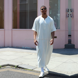 Vente en gros de robes islamiques marocaines pour hommes, livraison rapide, Dubai Thawb, robes musulmanes pour hommes - Product Image 3
