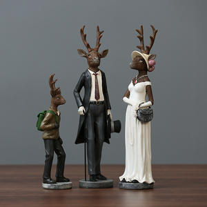 Figurine de wapiti de style vintage, ornement de cerf en résine de pays américain pour salon, <span class=keywords><strong>mariage</strong></span> ou décor d'armoire - Product Image 3