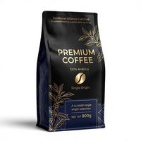 Bolsa de Empaque para Café con Fondo Plano, Sellado en Ocho Lados, Válvula y Cierre, Impresión Personalizada, para Granos Tostados de 250g y 500g