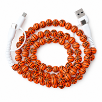 Câble de charge USB Type C 4 en 1 pour téléphone, avec perles de basket-ball, multi-charge, transfert de données, cadeau pour les fans de sport