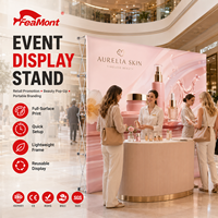 Mur d'affichage pop-up FEAMONT facile à installer pour les campagnes de vente au détail, affichage en vitrine avec impression graphique sur tissu, look professionnel