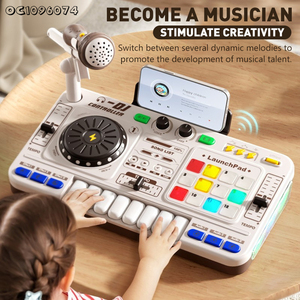 Novità bomboniere giocattoli 2025 strumenti musicali di tendenza <span class=keywords><strong>a</strong></span> batteria dj mixer controller giocattolo <span class=keywords><strong>pianoforte</strong></span> con microfono - Product Image 3