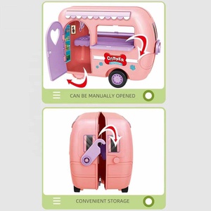 Cute Pet Dollhouse <strong>Camper</strong> <strong>Van</strong> Toy Plastic Camping Car Pretend Play Role Playing <strong>Doll</strong> House Set for Kids Girls - Product Image 3