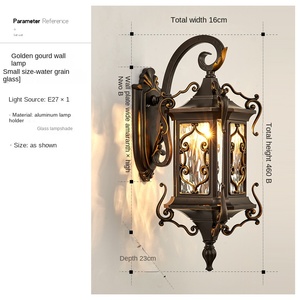 Applique Murale d'Extérieur de Style Européen Étanche Lampe de Jardin pour Entrée de Maison & Villa Terrasse & Balcon Alimentation Solaire Corps en PC - Product Image 6