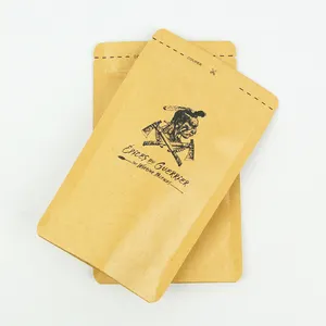 Eco Friendly Ziplock Stand Up Food Packaging Biodegradable Kraft Paper Pouch Nut Coffee Peanut Packaging Bags