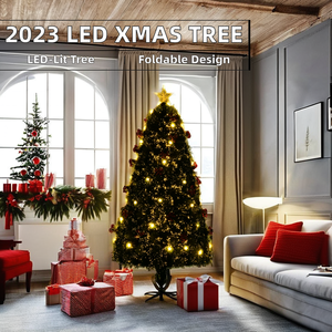 2023 Hot 180 <span class=keywords><strong>cm</strong></span> <span class=keywords><strong>210</strong></span> <span class=keywords><strong>cm</strong></span> <span class=keywords><strong>LED</strong></span> pré-éclairé pliant Dense PVC arbre <span class=keywords><strong>de</strong></span> <span class=keywords><strong>noël</strong></span> <span class=keywords><strong>artificiel</strong></span> <span class=keywords><strong>avec</strong></span> du matériel PET pour la décoration <span class=keywords><strong>de</strong></span> joyeux <span class=keywords><strong>noël</strong></span> - Product Image 3