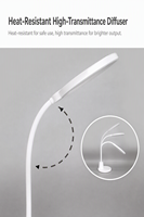Lámpara de Escritorio LED con Cuello de Cisne de 10W, Sin Parpadeo, Ideal para Largas Sesiones de Estudio