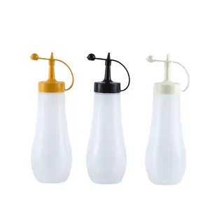 Großhandel 12oz 360ml Leere Plastik Ketchup Flasche Bodens auce Squeeze Dispense LDPE Flasche mit Düse