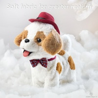 Tumama enfants jouets en peluche électroniques chapeau pour animaux de compagnie chiot aboiement et laisse marche chien alimentation plat jouet ensemble pour enfant d'âge préscolaire intérieur