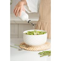 Bouteille Distributrice d'Huile d'Olive en Verre avec Bec Verseur en Céramique, Bouteille de Vinaigre de Cuisine Automatique en Acier Inoxydable, Verseur Portable Écologique