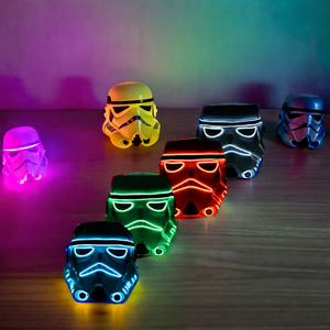 Halloween trang phục phim chủ đề mặt nạ Stormtrooper chết Trooper Mũ bảo hiểm Mặt nạ bên trang trí EL LED nhấp nháy mặt nạ - Product Image 1