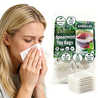 Sachets de thé à la menthe verte, Mélange d'herbes fraîches pour le confort digestif et respiratoire, Soin quotidien doux, Personnalisation OEM, Vente directe usine