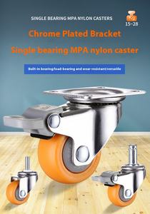 Leise Linearführung mit Niedriger Belastung, Weiches Nylon-Vollrad, Schwenkbar mit Bremse, Mittelgroße Orange Industrierollen, OEM-Hersteller - Product Image 2