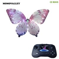 Drone papillon intelligent moderne télécommandé avec éclairage LED, mini-drone pliable portable pour le camping en extérieur et les jeux de jardin