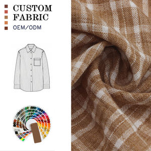 Готовая ткань 150 г/м² под креп-лен, 100% полиэстер, окрашенная в массе, с эффектом сминания, тканая в клетку, для весенней одежды - Product Image 3