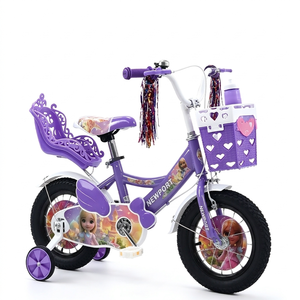 Vélo Enfant OEM 12 14 16 20 Pouces <span class=keywords><strong>avec</strong></span> Panier Cœur, Porte-Poupée, Rubans, Roues, Cartes, Poignée et Selle – Direct Usine - Product Image 1