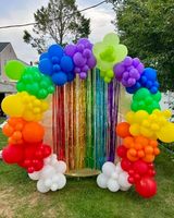 Feile Lot de 60 Ballons Brillants Arc-en-ciel de 12 Pouces Prêts pour l'Hélium Couleurs Vives Jaune Orange Rose Vif Bleu Teal Confettis Mariage